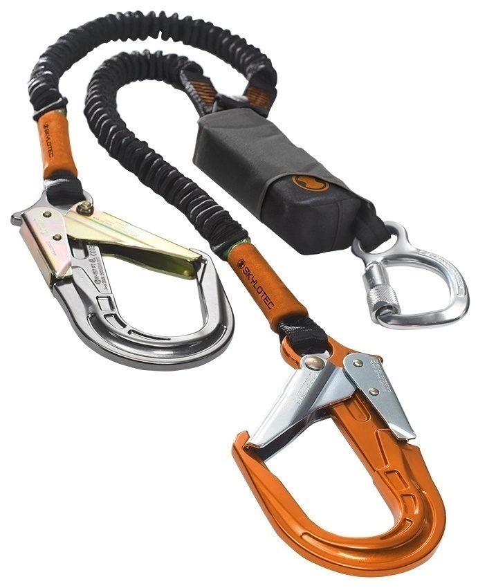 Skylotec SkySafe Pro Flex Twin Leg Lanyard with Aluminum Rebar Hooks from GME Supply