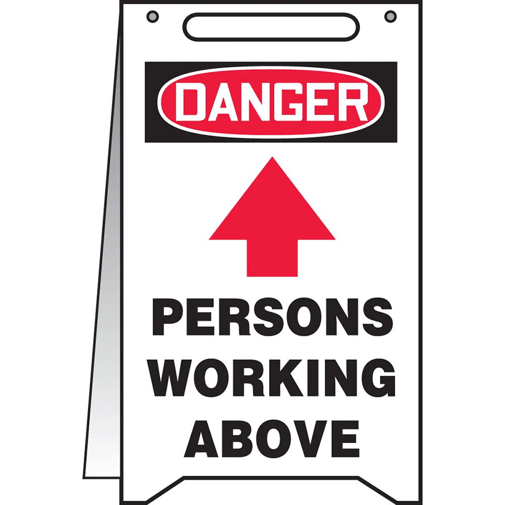 Accuform Danger Persons Working Above OSHA Fold-Ups Sign from GME Supply