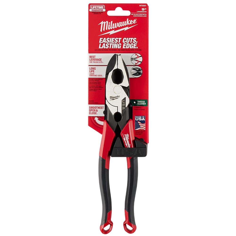 Milwaukee 9-Inch Lineman's Pliers with Thread Cleaner from GME Supply