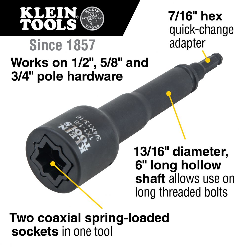 Klein Tools Slotted 6-in-1 Impact Socket Set 660KIT2 from GME Supply