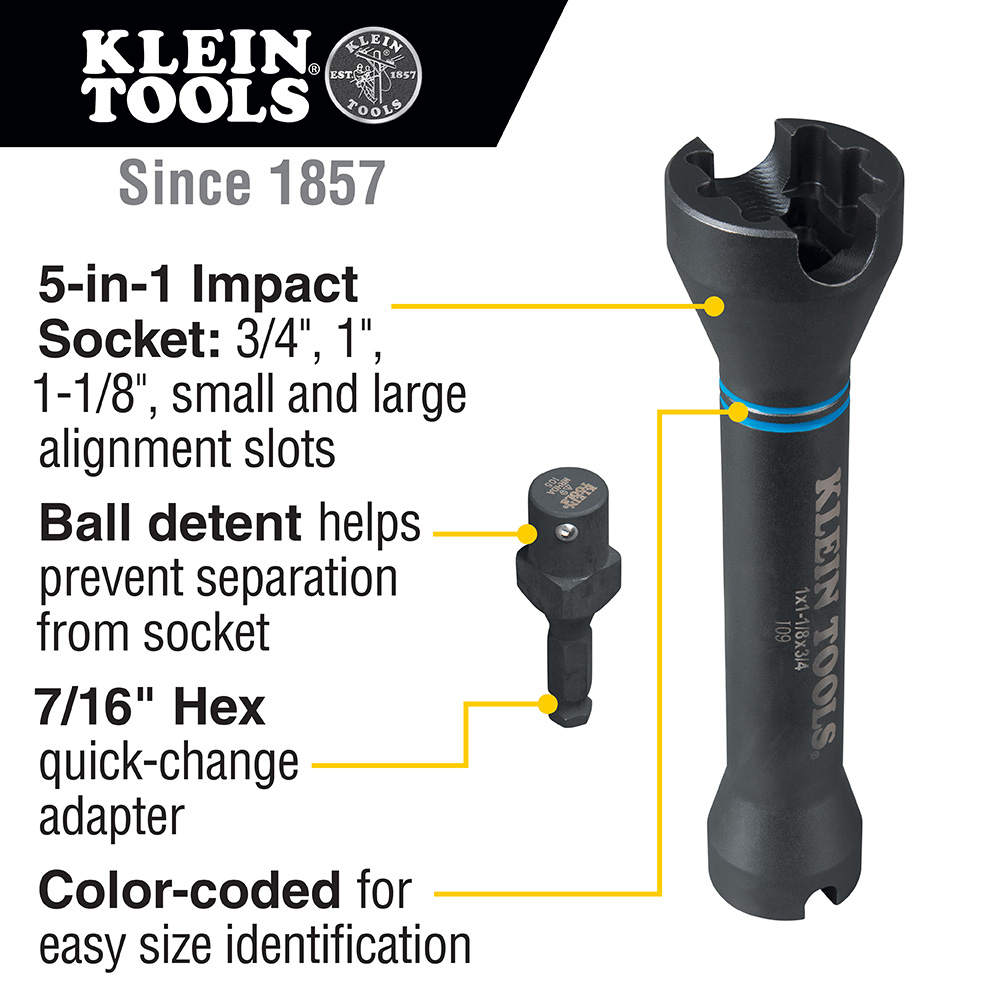 Klein Tools 5-in-1 Impact Socket  from GME Supply