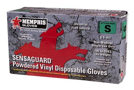 MCR Safety 5025 Sensaguard 6.5 Mil Powdered Disposable Vinyl (Box 100) from GME Supply