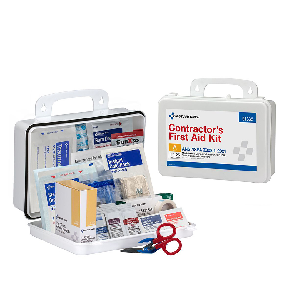 First Aid Only ANSI A 25 Person Contractor Plastic ANSI 2021 Compliant First Aid Kit from GME Supply