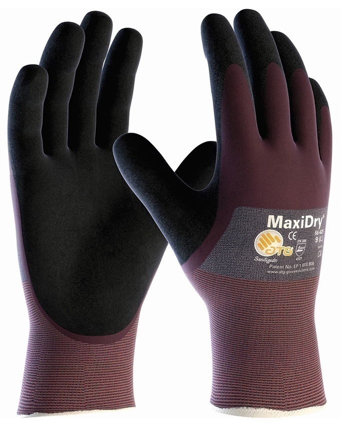 MaxiDry Ultra Lightweight 3/4 Dip Nitrile Grip Gloves (12 Pairs) from GME Supply