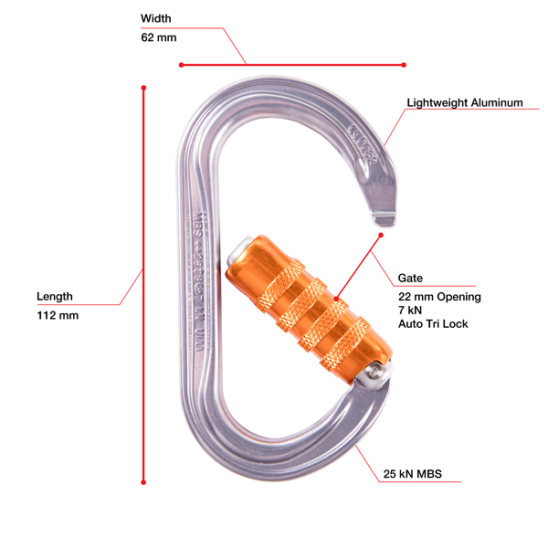 Petzl OK Aluminum Oval Carabiner from GME Supply