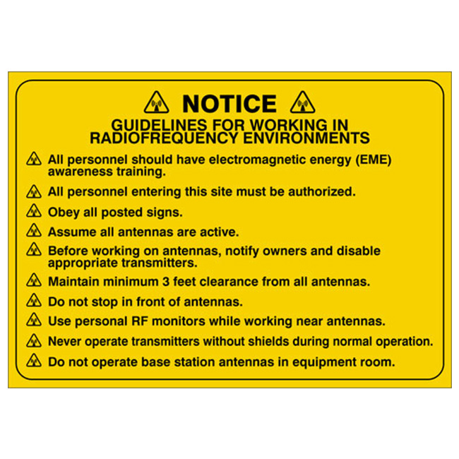 Accuform Notice Sign for Radiofrequency Environments from GME Supply