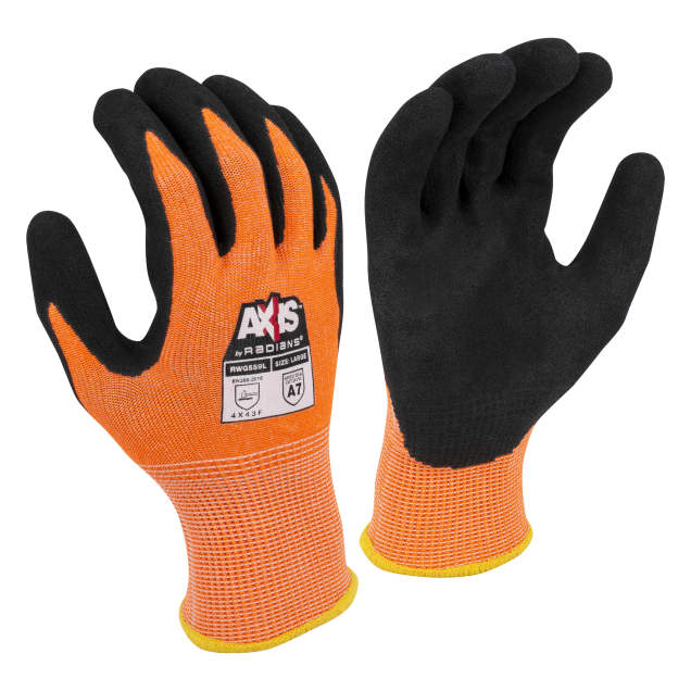 Radians AXIS Cut Protection Level A7 Sandy Nitrile Coated Glove from GME Supply