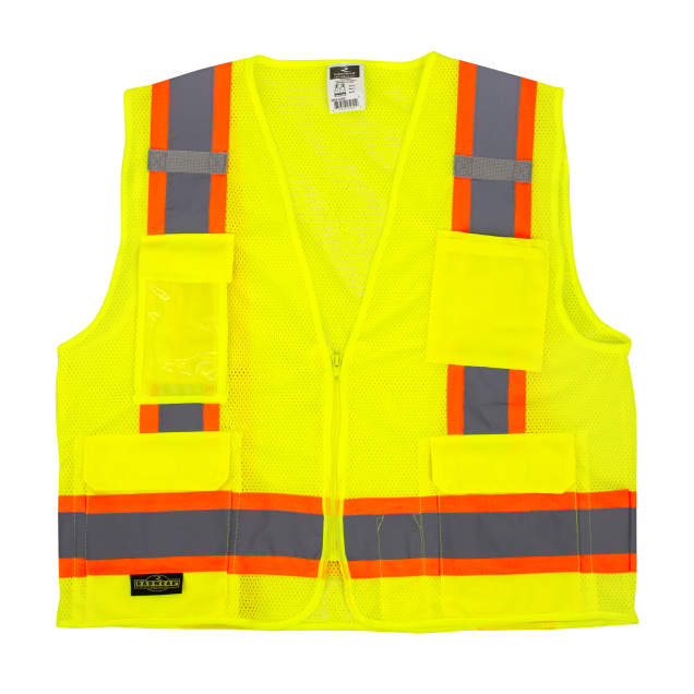 Radians SV6 Two Tone Surveyor Type R Class 2 Mesh Safety Vest Hi-Vis Green from GME Supply