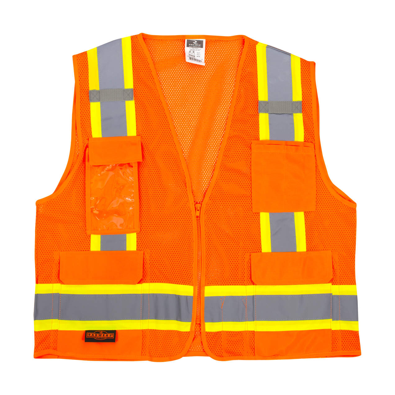 Radians SV6 Two Tone Surveyor Type R Class 2 Mesh Safety Vest Hi-Vis Orange from GME Supply