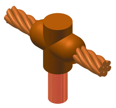 Cadweld GTC-161T Through Cable to Top of Ground Rod from GME Supply