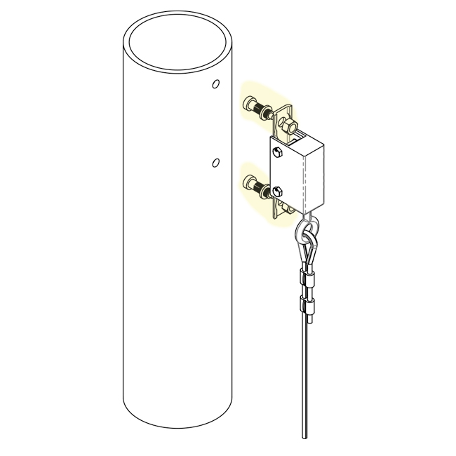 Tuf Tug Monopole Cable Safe-Climb Head Adapter Retrofit Bracket with Blind Bolt Attachment  from GME Supply