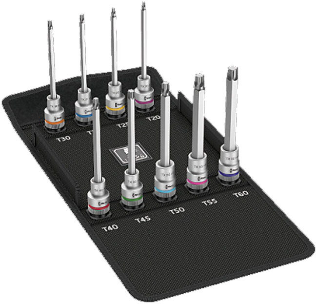 Wera Tools 8767 C TORX HF 3 Zyklop Bit Socket Set, 1/2 Inch Drive from GME Supply