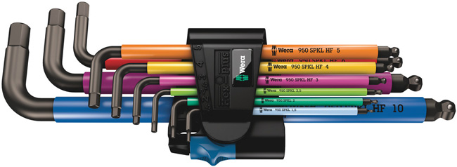 Wera Tools 950/9 Hex-Plus Multicolour HF 1 L-Key Metric 9 Piece Set from GME Supply