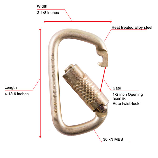 WestFall Pro 7410 4-1/16 x 2-1/8 Inch Steel Carabiner from GME Supply