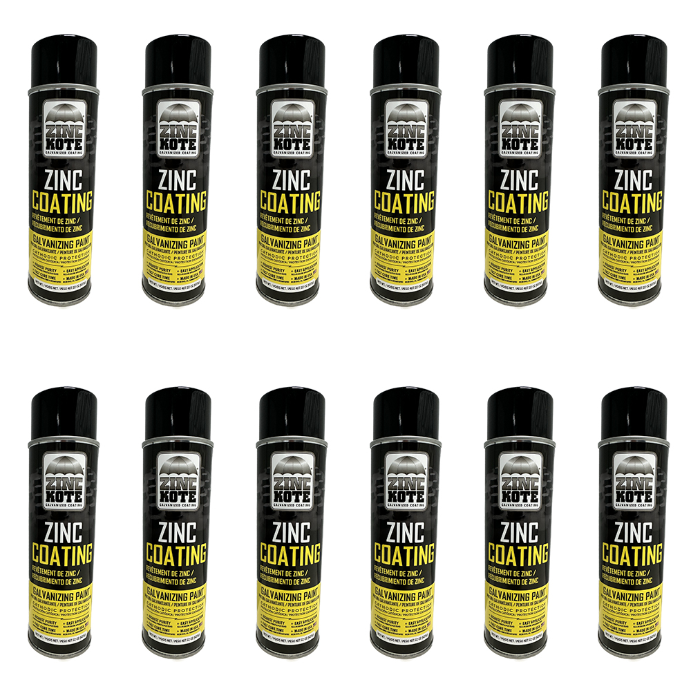 ZincKote Zinc Film Cold Galvanizing Coating - 22 oz Aerosol Can (12 Pack) from GME Supply