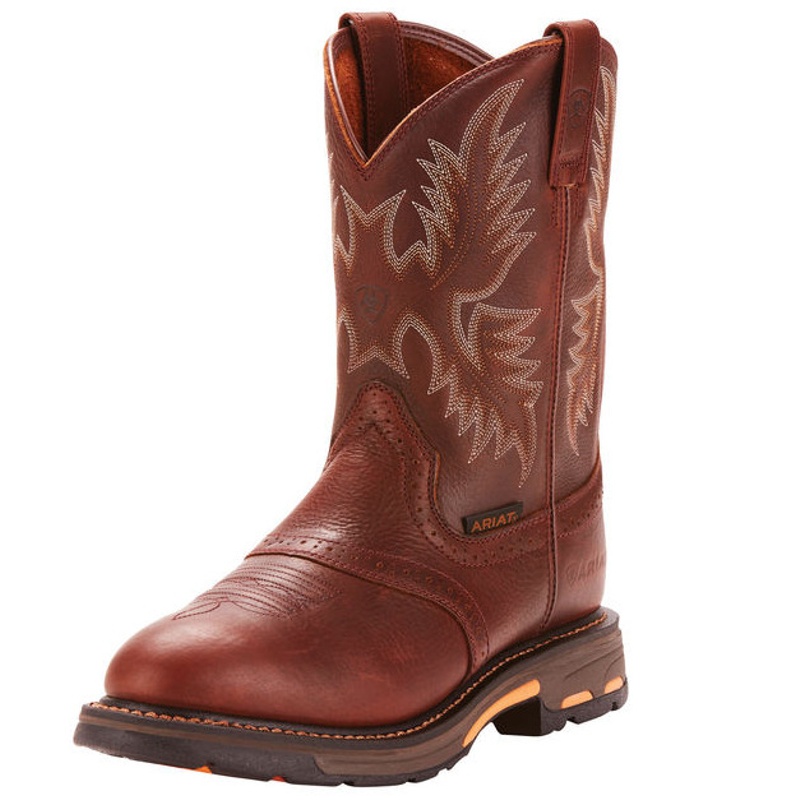 Ariat 10001187 Workhog Pull-On Soft Toe Work Boot Dark Copper from GME Supply