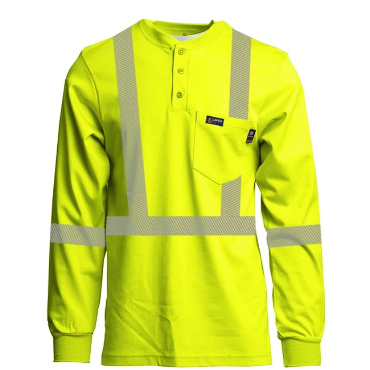 Lapco FR 7oz FR Henley Shirt Hi-Viz Class 2 from GME Supply