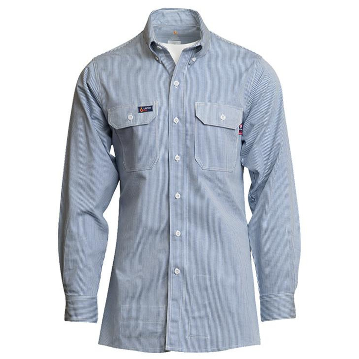 Lapco IBW7 Cotton 7oz Striped Uniform Shirt - Blue from GME Supply