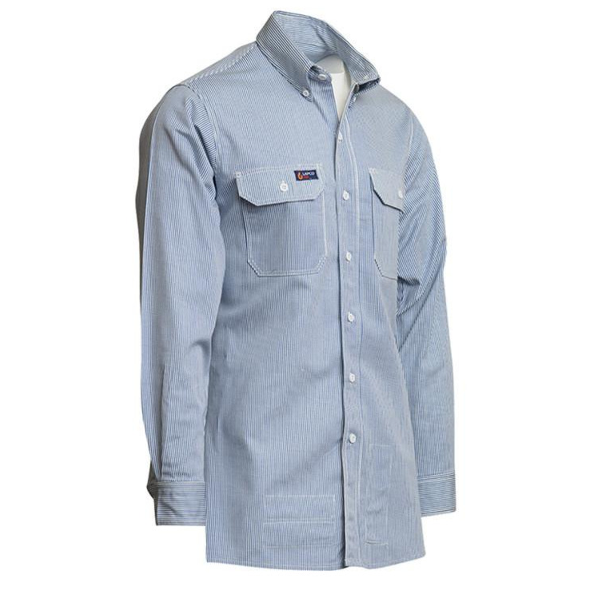 Lapco IBW7 Cotton 7oz Striped Uniform Shirt - Blue from GME Supply