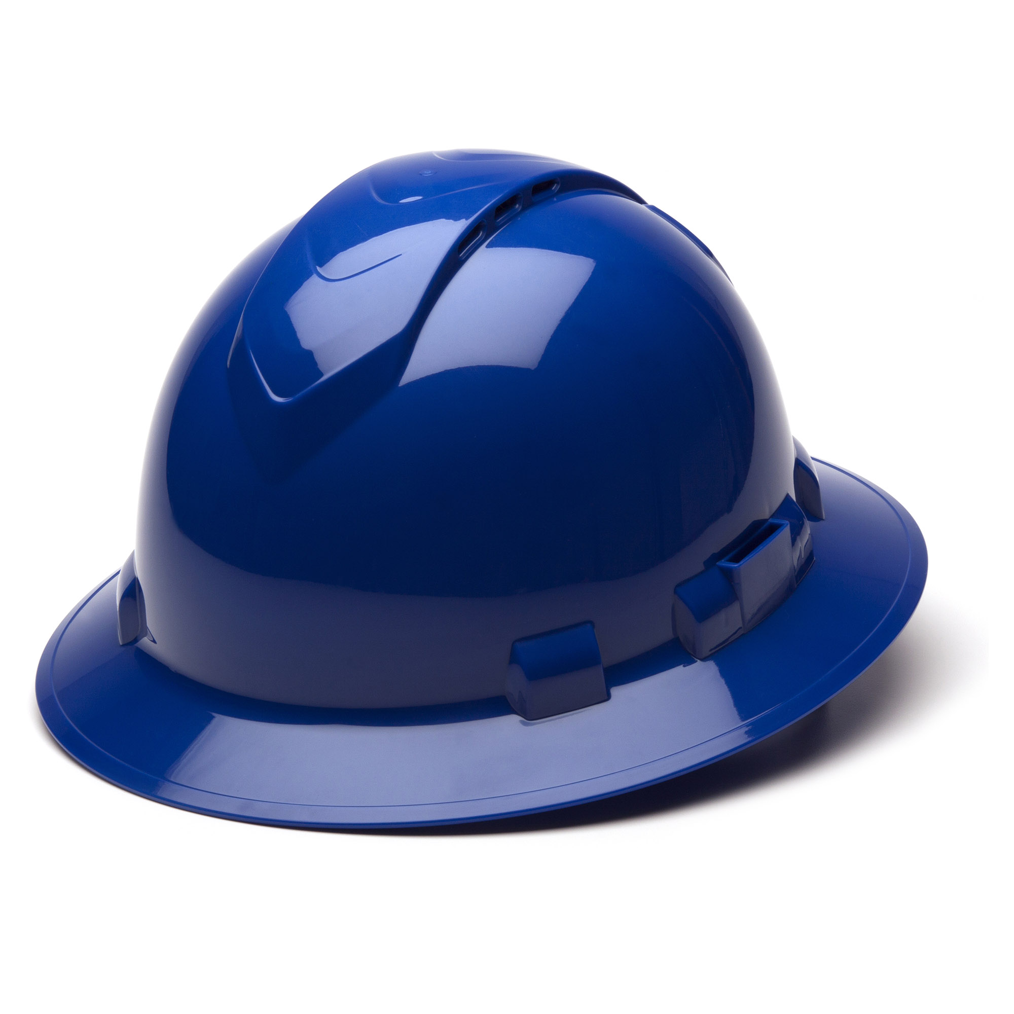 Pyramex Ridgeline Vented Full Brim Hard Hat with 4 Point Ratchet Suspension from GME Supply