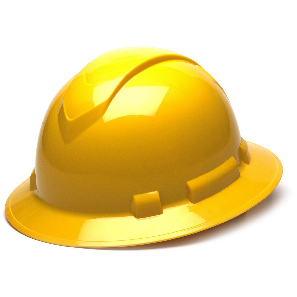 Pyramex Ridgeline Full Brim Hard Hat with 6 Point Ratchet Suspension from GME Supply