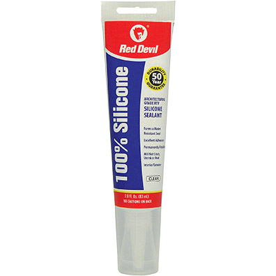 Red Devil Clear Silicone Sealant Re-capable Squeeze Tube from GME Supply