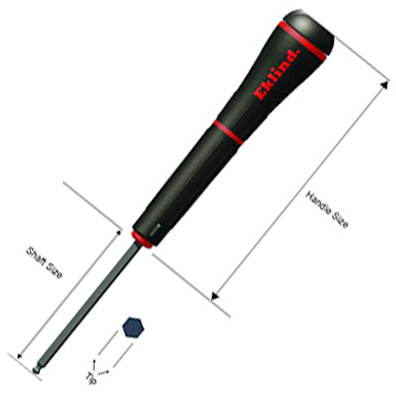 Eklind 1/16 Inch Ball-Hex Precision Screwdriver from GME Supply